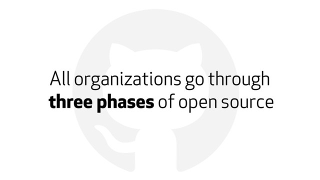 !
All organizations go through 
three phases of open source
