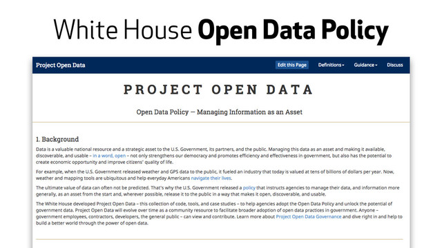 White House Open Data Policy
