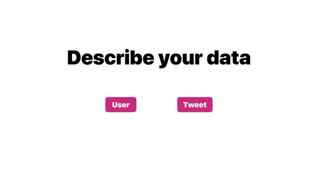 Describe your data
User Tweet
