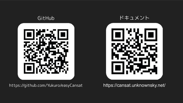 GitHub
https://github.com/Yukuro/easyCansat
ドキュメント
https://cansat.unknownsky.net/
