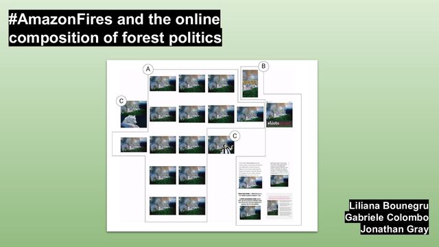 #AmazonFires and the online
composition of forest politics
Liliana Bounegru
Gabriele Colombo
Jonathan Gray

