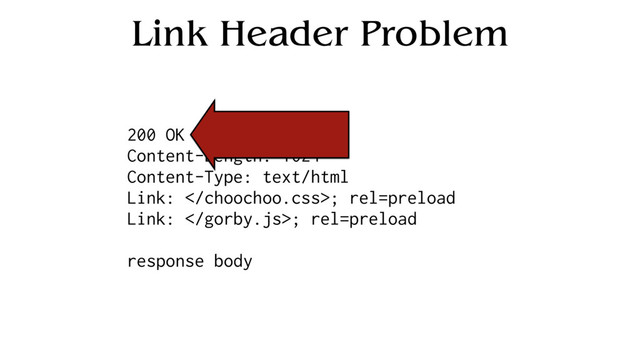 Link Header Problem
200 OK
Content-Length: 1024
Content-Type: text/html
Link: ; rel=preload
Link: ; rel=preload
response body
