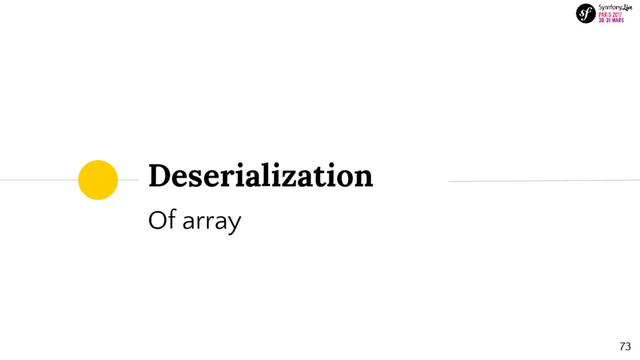 Deserialization
Of array
73
