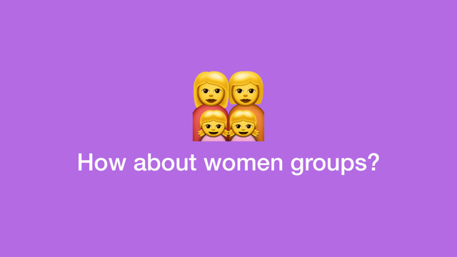 How about women groups?
$

