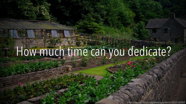 How much time can you dedicate?
https://www.ﬂickr.com/photos/ugardener/3553160869
