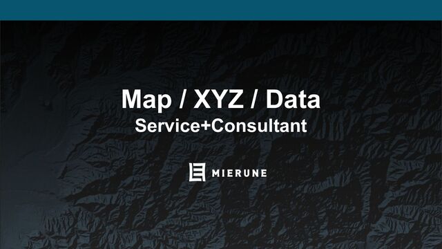 Map / XYZ / Data
Service+Consultant
