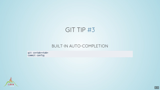 git co
commit config
5 . 3
