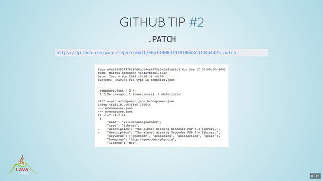 .PATCH
https://github.com/your/repo/commit/e0af340837978f80d8cd144a4475.patch
8 . 16
