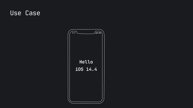Hello
 
iOS 14.4
Use Case
9:41
