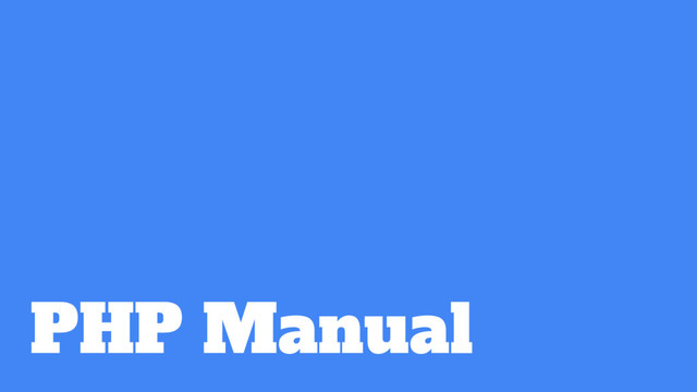 PHP Manual
