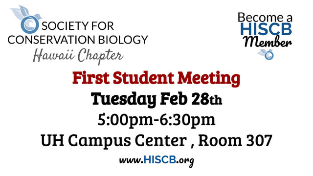 First Student Meeting
Tuesday Feb 28th
5:00pm-6:30pm
UH Campus Center , Room 307
.HISCB.
