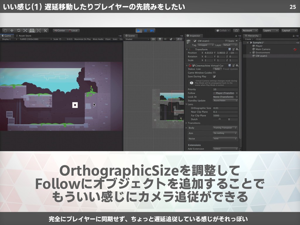 Unity よーし パパ Cinemachineを2dプロジェクトに適応して遊んじゃうぞー Adapt Cinemchine To 2d Project Speaker Deck