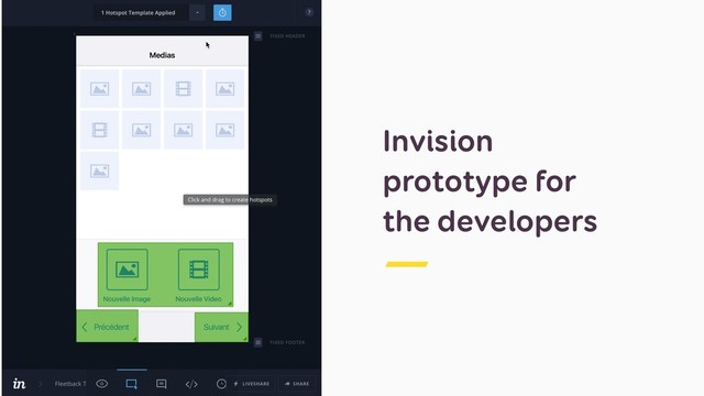 Invision
prototype for
the developers
