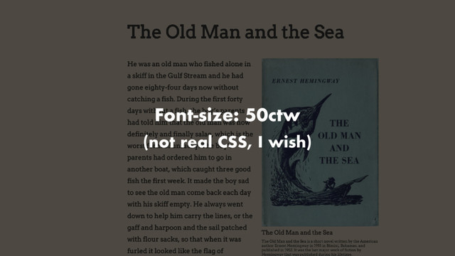 Font-size: 50ctw
(not real CSS, I wish)
