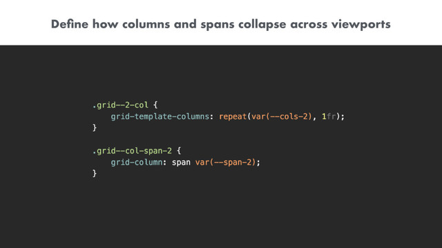 Deﬁne how columns and spans collapse across viewports
