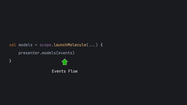 val models = scope.launchMolecule(
...
) {

presenter.models(events)

}
Events Flow
