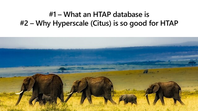 #1 – What an HTAP database is
#2 – Why Hyperscale (Citus) is so good for HTAP
