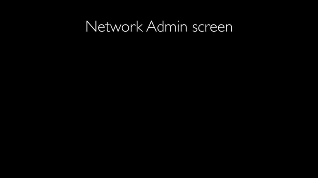 Network Admin screen

