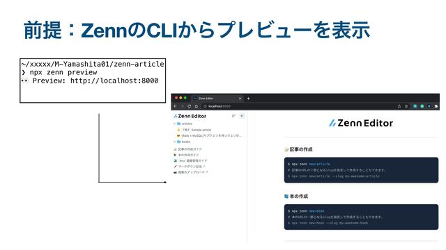 લఏɿZennͷCLI͔ΒϓϨϏϡʔΛදࣔ
~/xxxxx/M-Yamashita01/zenn-article


❯ npx zenn preview


👀 Preview: http://localhost:8000


