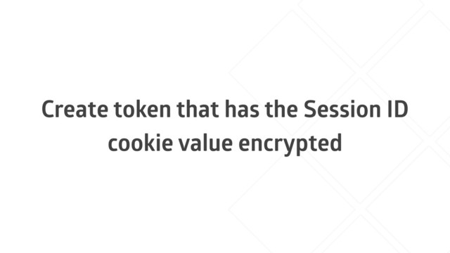 Create token that has the Session ID
cookie value encrypted
