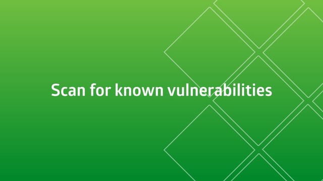 Scan for known vulnerabilities
