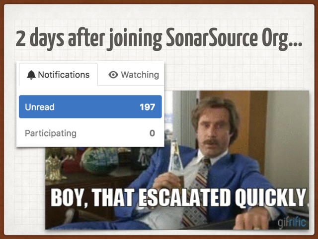 2 days after joining SonarSource Org…
