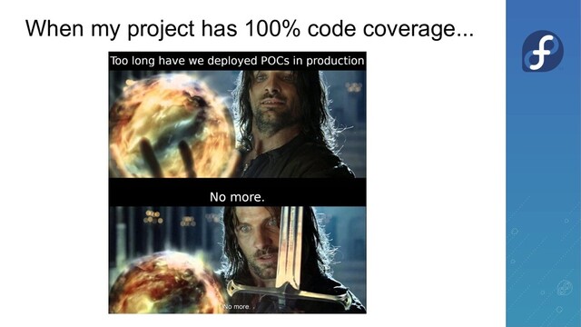 When my project has 100% code coverage...
