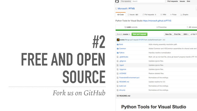 #2
FREE AND OPEN
SOURCE
Fork us on GitHub
