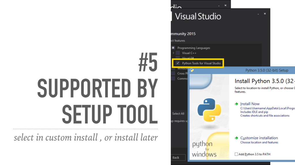 install python tools for visual studio 2015