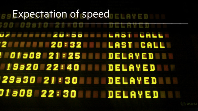 Expectation of speed
