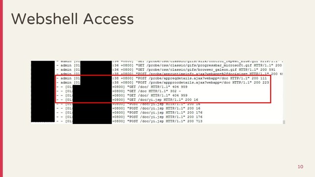 Webshell Access
10
