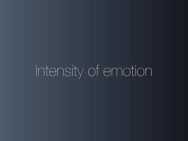 Intensity of emotion
