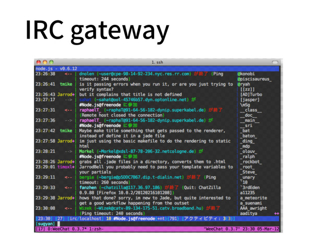 IRC gateway
33
