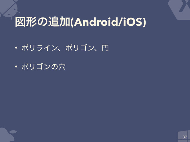 ਤܗͷ௥Ճ(Android/iOS)
• ϙϦϥΠϯɺϙϦΰϯɺԁ
• ϙϦΰϯͷ݀

