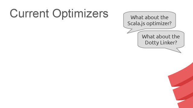 Current Optimizers
What about the
Scala.js optimizer?
What about the
Dotty Linker?
