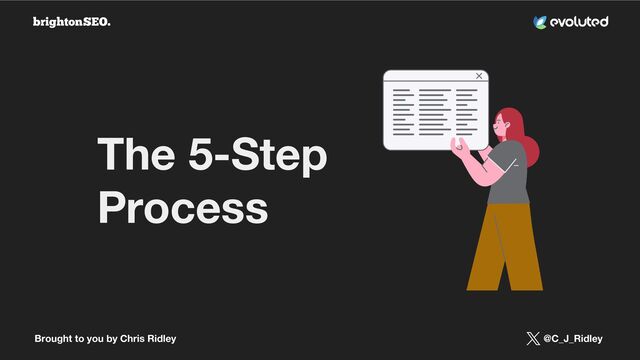 Brought to you by Chris Ridley @C_J_Ridley
The 5-Step
Process
