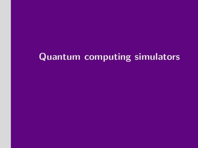 Quantum computing simulators
