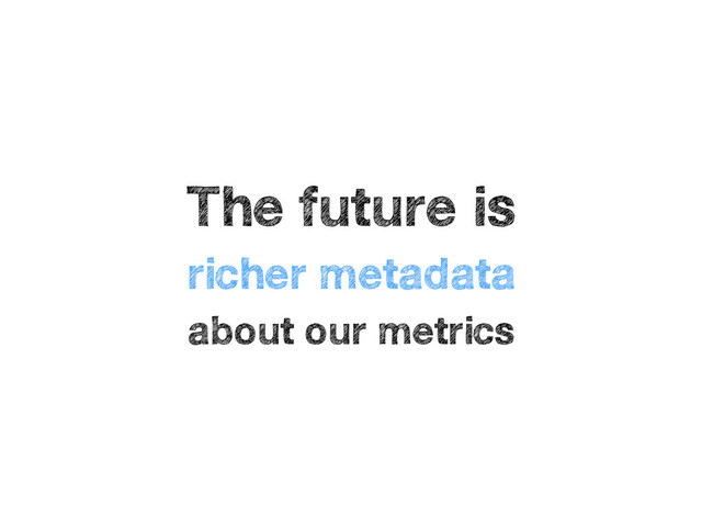 The future is
richer metadata
about our metrics
