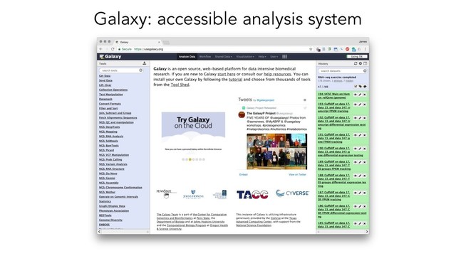 Galaxy: accessible analysis system
