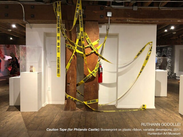 RUTHANN GODOLLEI

Caution Tape (for Philando Castle): Screenprint on plastic ribbon, variable dimensions, 2017
Hunterdon Art Museum
