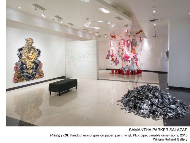 SAMANTHA PARKER SALAZAR

Rising (v.3): Handcut monotypes on paper, paint, vinyl, PEX pipe, variable dimensions, 2015
William Rolland Gallery
