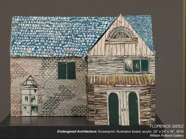 FLORENCE GIDEZ

Endangered Architecture: Screenprint, illustration board, acrylic, 23” x 24” x 16”, 2019
William Rolland Gallery
