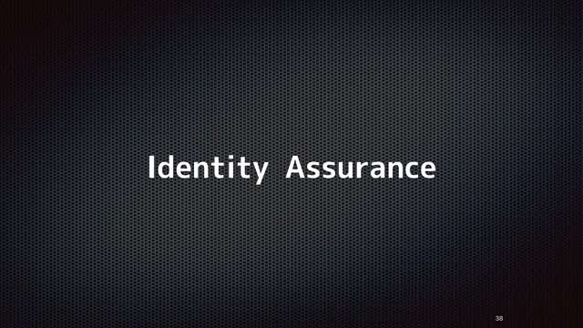 Identity Assurance



