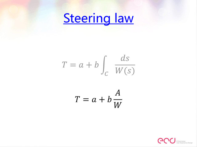 Steering law
 =  + 

()

 =  + 


