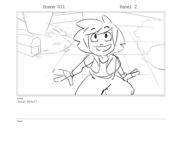 Scene 008 Panel 2
Dialog
Sora: Riku!!
Notes
