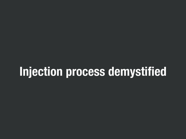 Injection process demystiﬁed
