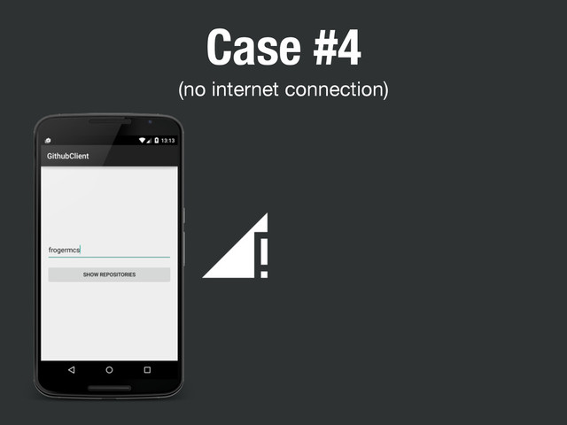 Case #4
(no internet connection)
