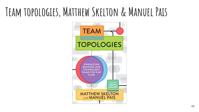 Team topologies, Matthew Skelton & Manuel Pais
45
