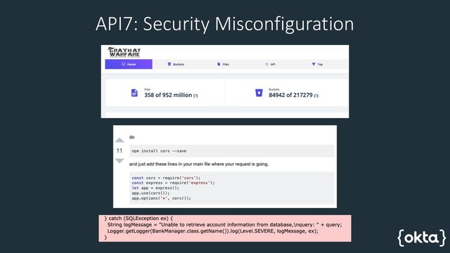 API7: Security Misconfiguration
