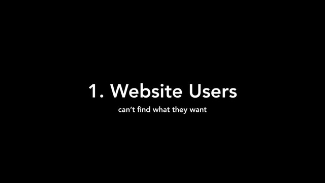 1. Website Users
can’t ﬁnd what they want
